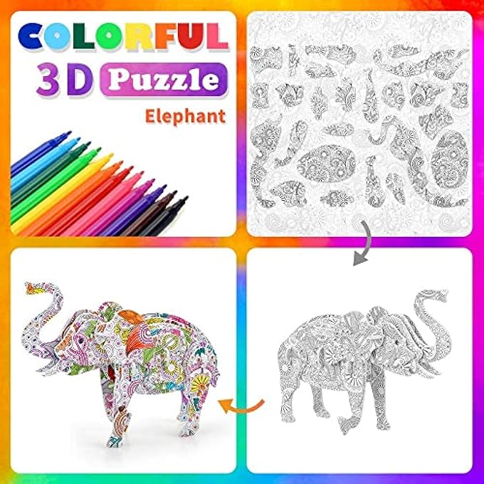 3D COLORING PUZZLE ART AND CRAFTS KITS FOR 5-12 YEAR OLD KIDS GIRLS BOYS PAINTING CRAFT SET - BEST GIFTS & TOYS FOR KIDS - Image 3